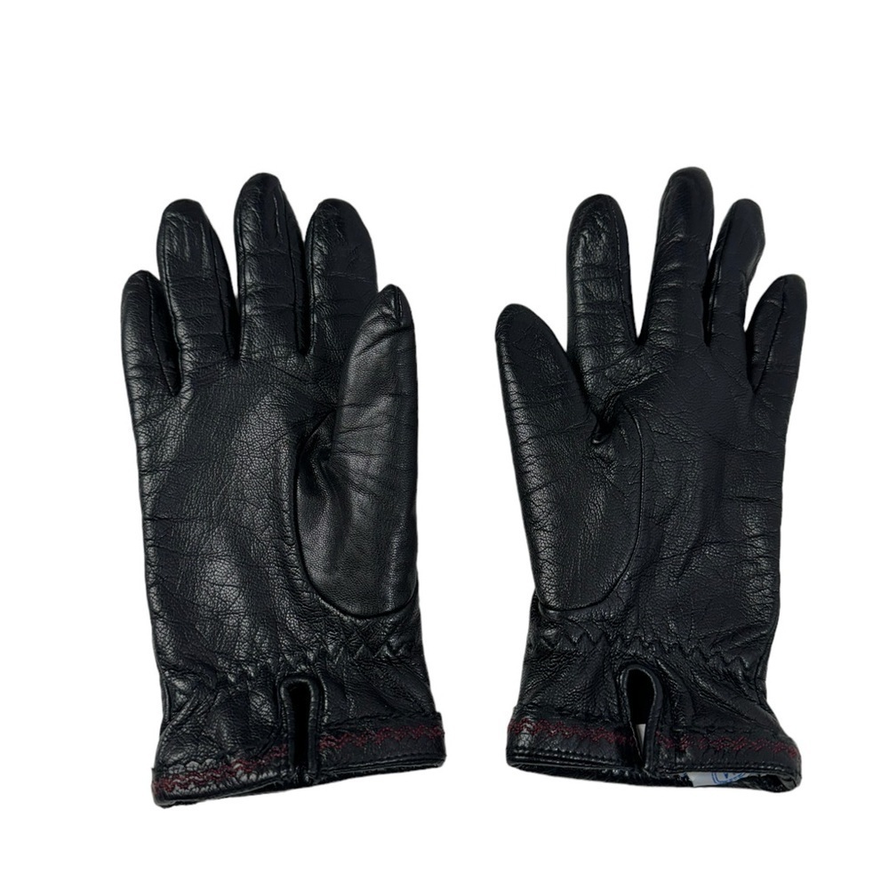 Fownes Vintage Womens Leather Gloves with red stitches designed size M
